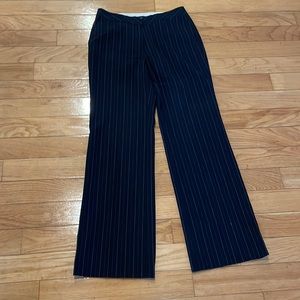 Black slacks with stripes